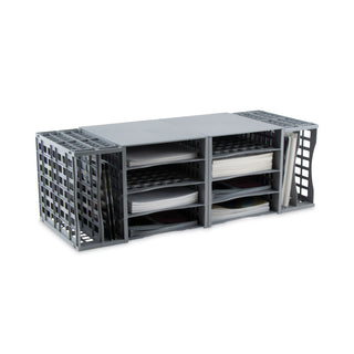 Snap Configurable Tray System, 12 Compartments, 22.75 x 9.75 x 13, Gray