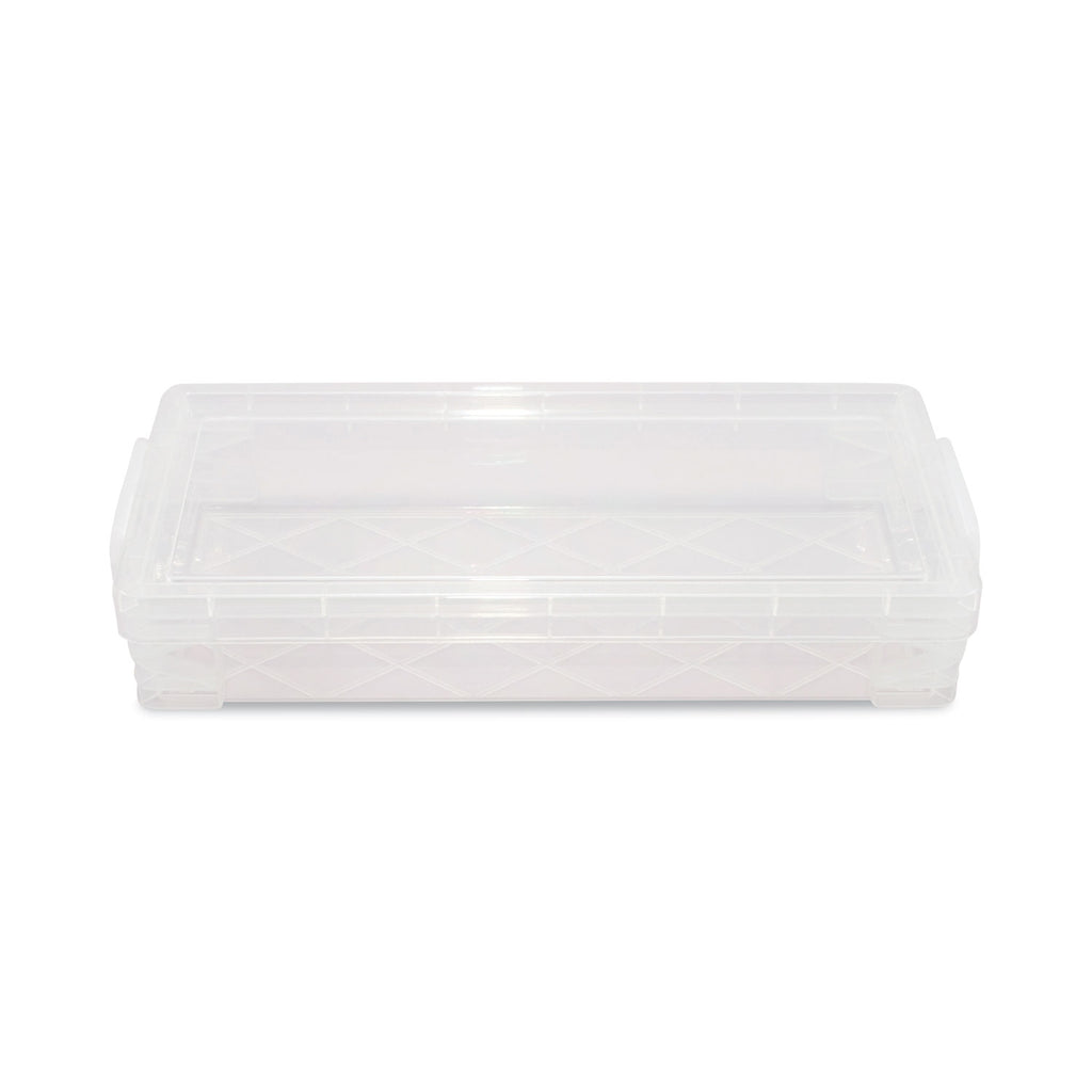 Super Stacker Pencil Box, Plastic, 8.25 x 3.75 x 1.5, Clear
