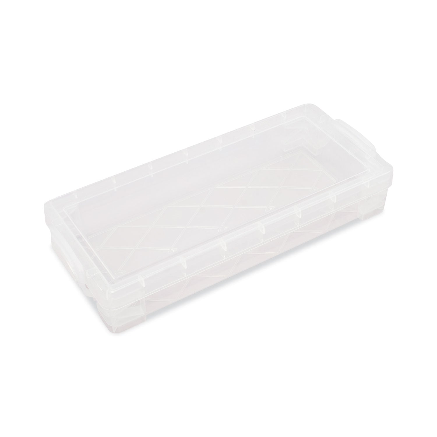 Super Stacker Pencil Box, Plastic, 8.25 x 3.75 x 1.5, Clear - 