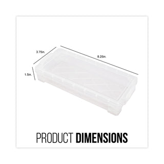 Super Stacker Pencil Box, Plastic, 8.25 x 3.75 x 1.5, Clear
