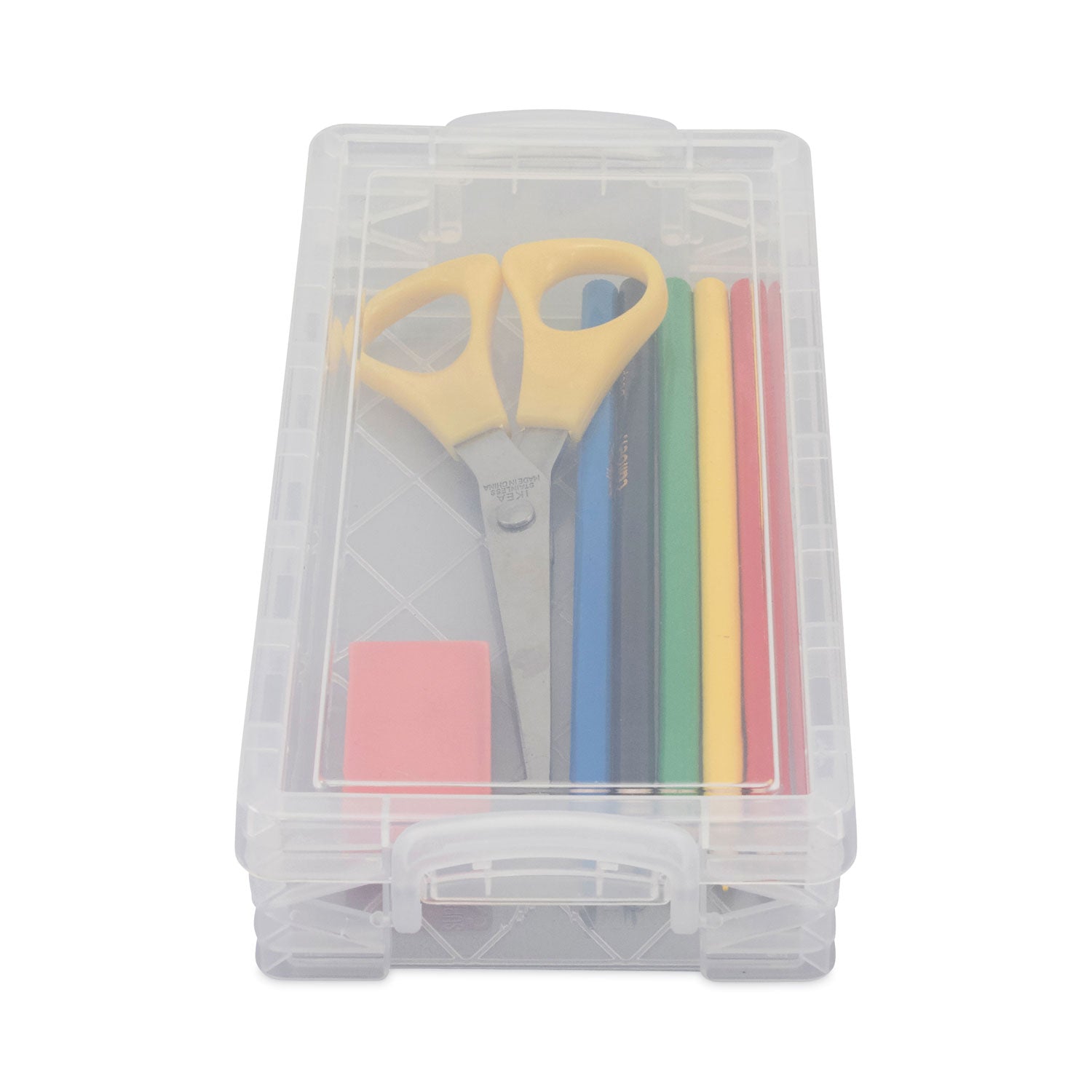 Super Stacker Pencil Box, Plastic, 8.25 x 3.75 x 1.5, Clear - 