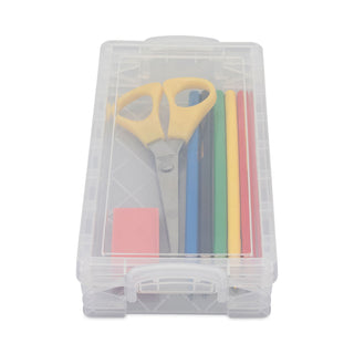 Super Stacker Pencil Box, Plastic, 8.25 x 3.75 x 1.5, Clear