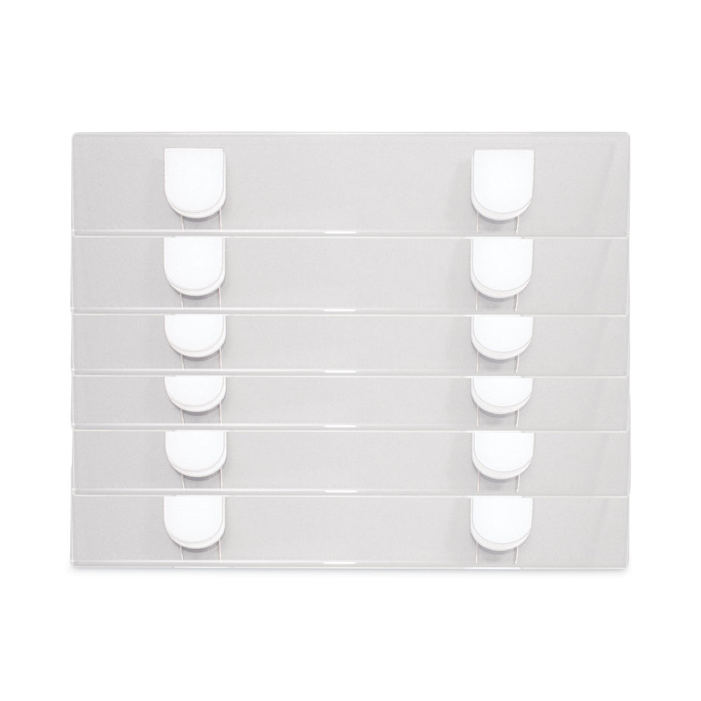 Panel Wall Sign Name Holder, Acrylic, 9 x 2, 6/Pack, Clear - 
