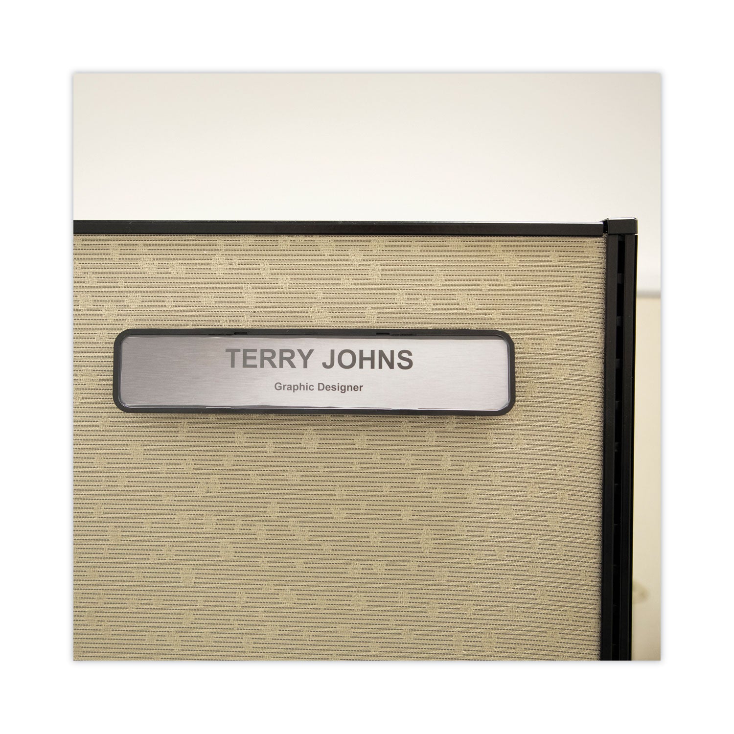 Panel Wall Sign Name Holder, Acrylic, 9 x 2, 6/Pack, Clear - 