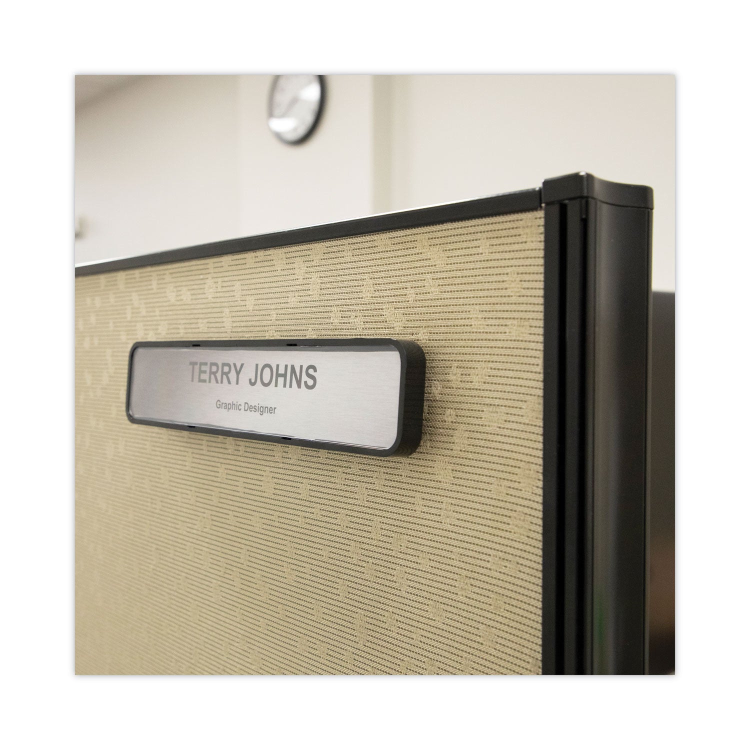 Panel Wall Sign Name Holder, Acrylic, 9 x 2, 6/Pack, Clear - 