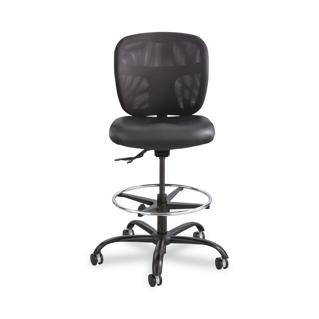 Vue Heavy-Duty Extended-Height Stool, Supports Up to 350 lb, 23" to 32.5" Seat Height, Black Vinyl Seat, Black Base