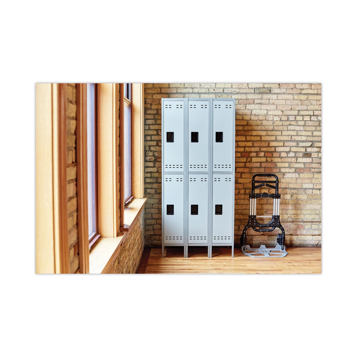 Double-Tier, Three-Column Locker, 36w x 18d x 78h, Two-Tone Gray - 