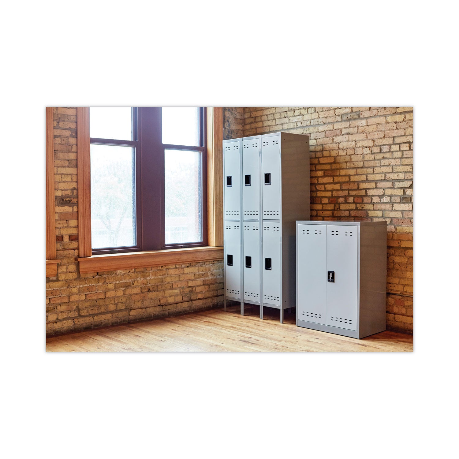 Double-Tier, Three-Column Locker, 36w x 18d x 78h, Two-Tone Gray - 