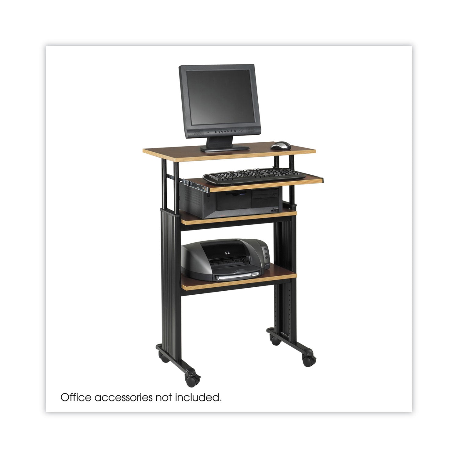 Muv Stand-Up Adjustable-Height Desk, 29.5" x 22" x 35" to 49", Cherry/Black - 