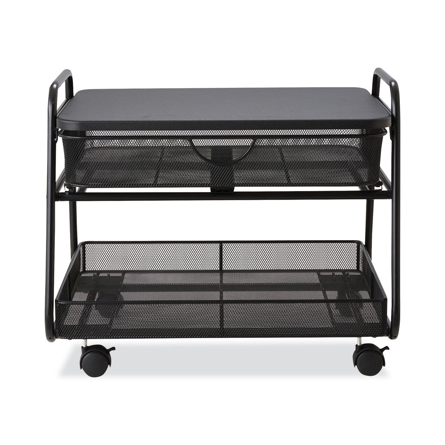onyx-under-desk-machine-stand-metal-1-shelf-1-drawer-1-bin-100-lb-capacity-21-x-16-x-175-black_saf5208bl - 2