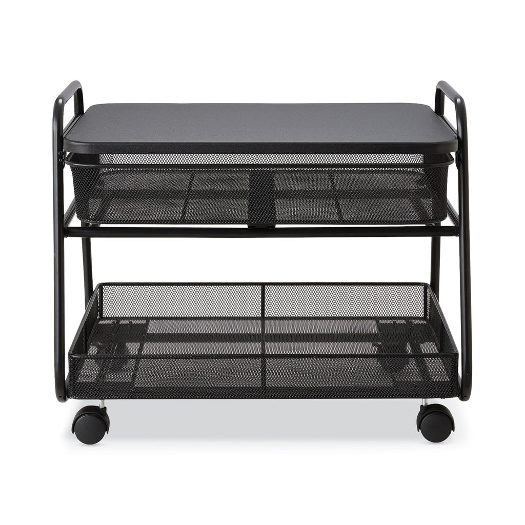 onyx-under-desk-machine-stand-metal-1-shelf-1-drawer-1-bin-100-lb-capacity-21-x-16-x-175-black_saf5208bl - 5