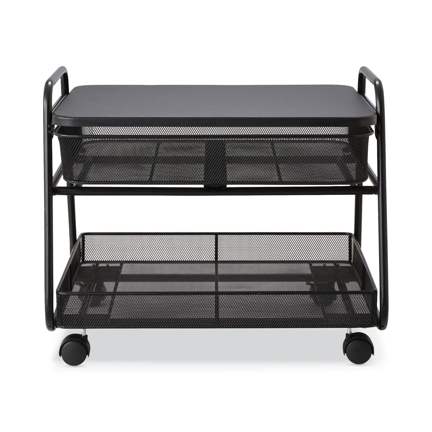 onyx-under-desk-machine-stand-metal-1-shelf-1-drawer-1-bin-100-lb-capacity-21-x-16-x-175-black_saf5208bl - 5