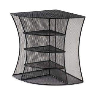 Onyx Mesh Corner Organizer, Six Sections, 15 x 11 x 13, Black - 