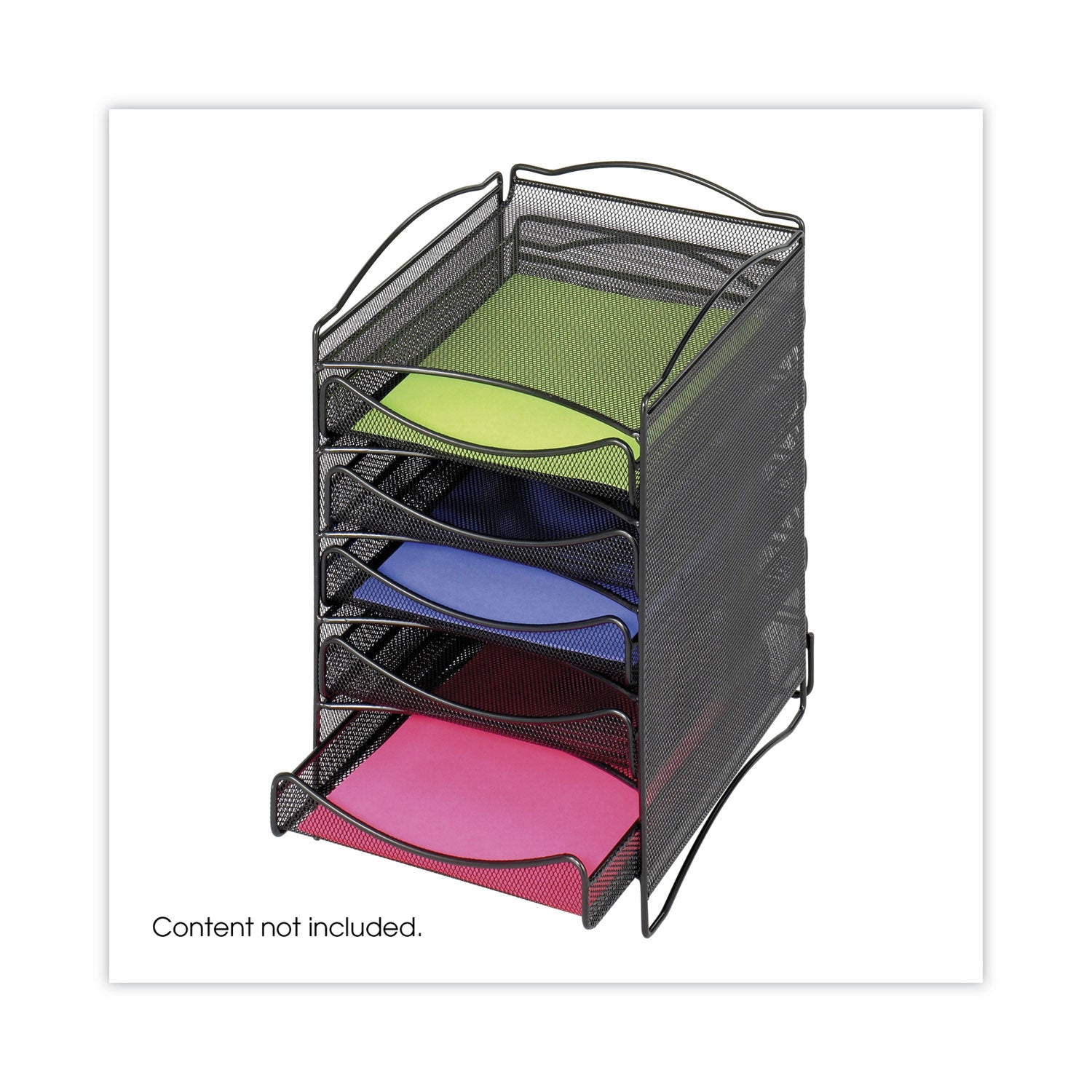 Onyx Stackable Literature Organizer, Five-Drawer, 10.25 x 12.75 x 15.25, Black - 