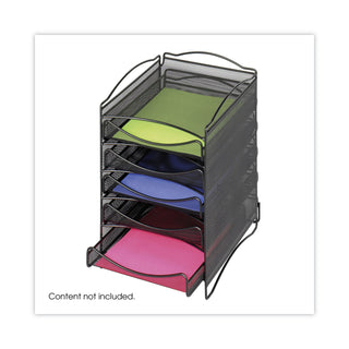 Onyx Stackable Literature Organizer, Five-Drawer, 10.25 x 12.75 x 15.25, Black - 