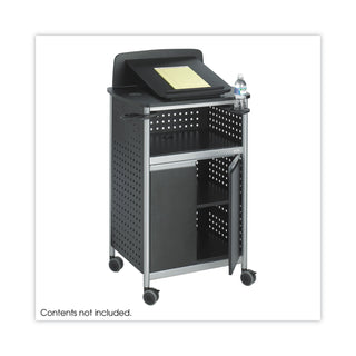 Scoot Multipurpose Mobile Lectern, 28.75 x 22 x 49.75, Black/Silver