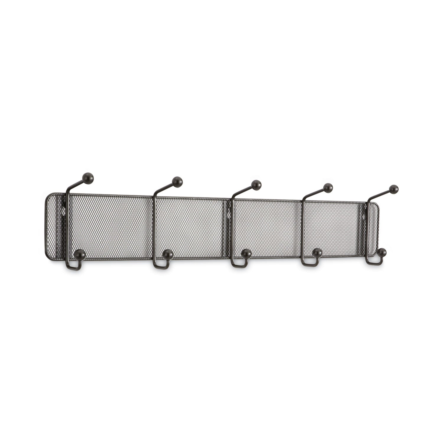 Onyx Mesh Wall Racks, 5 Hook, 26.75w x 3d x 5.5h, Black - 
