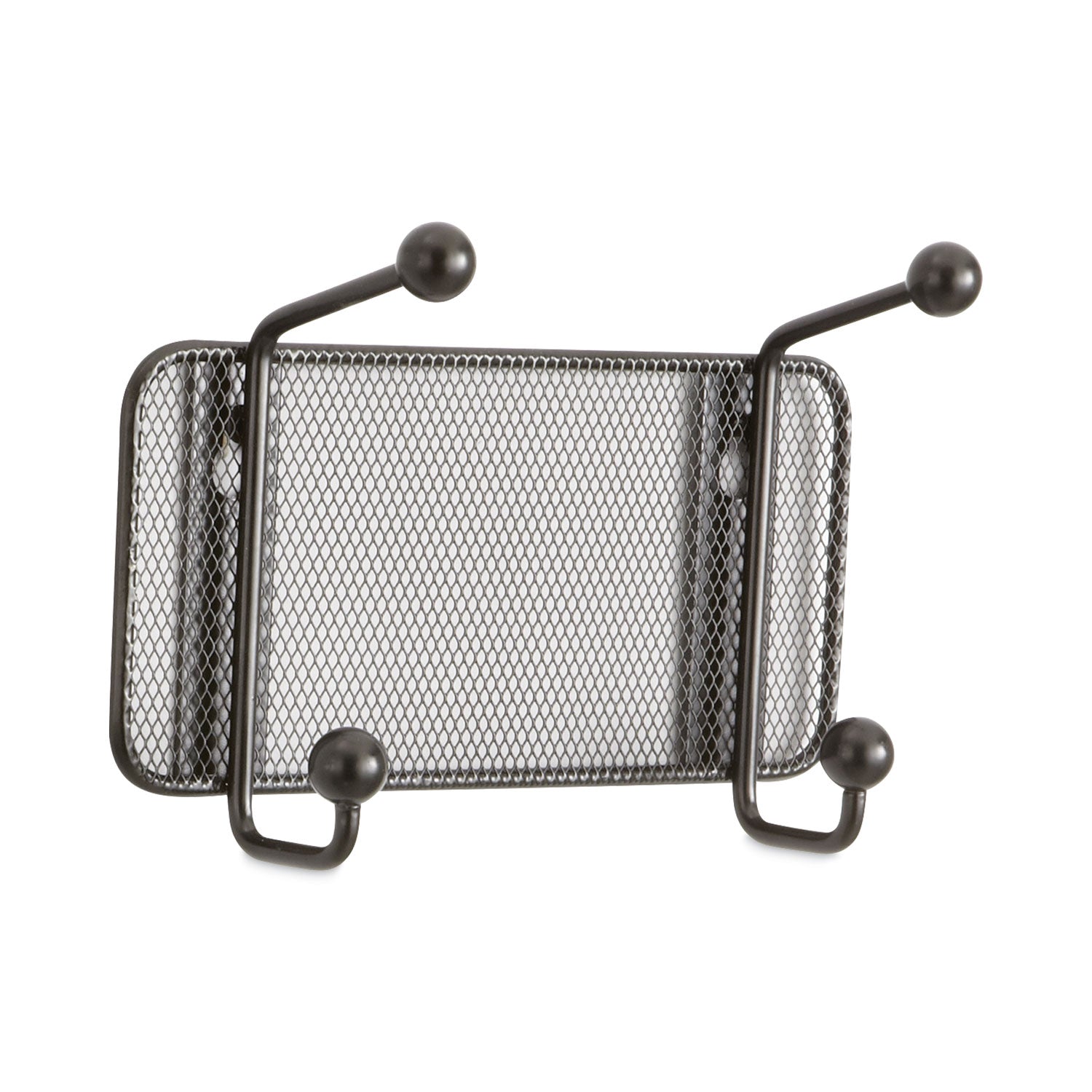 Onyx Mesh Wall Racks, 2-Hook, 8.5w x 3d x 5.5h, Black - 