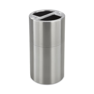 Safco Dual Recycling Receptacle - 30 gal Capacity - 32.5" Height x 17.5" Diameter - Aluminum - Stainless Steel - 1 Each