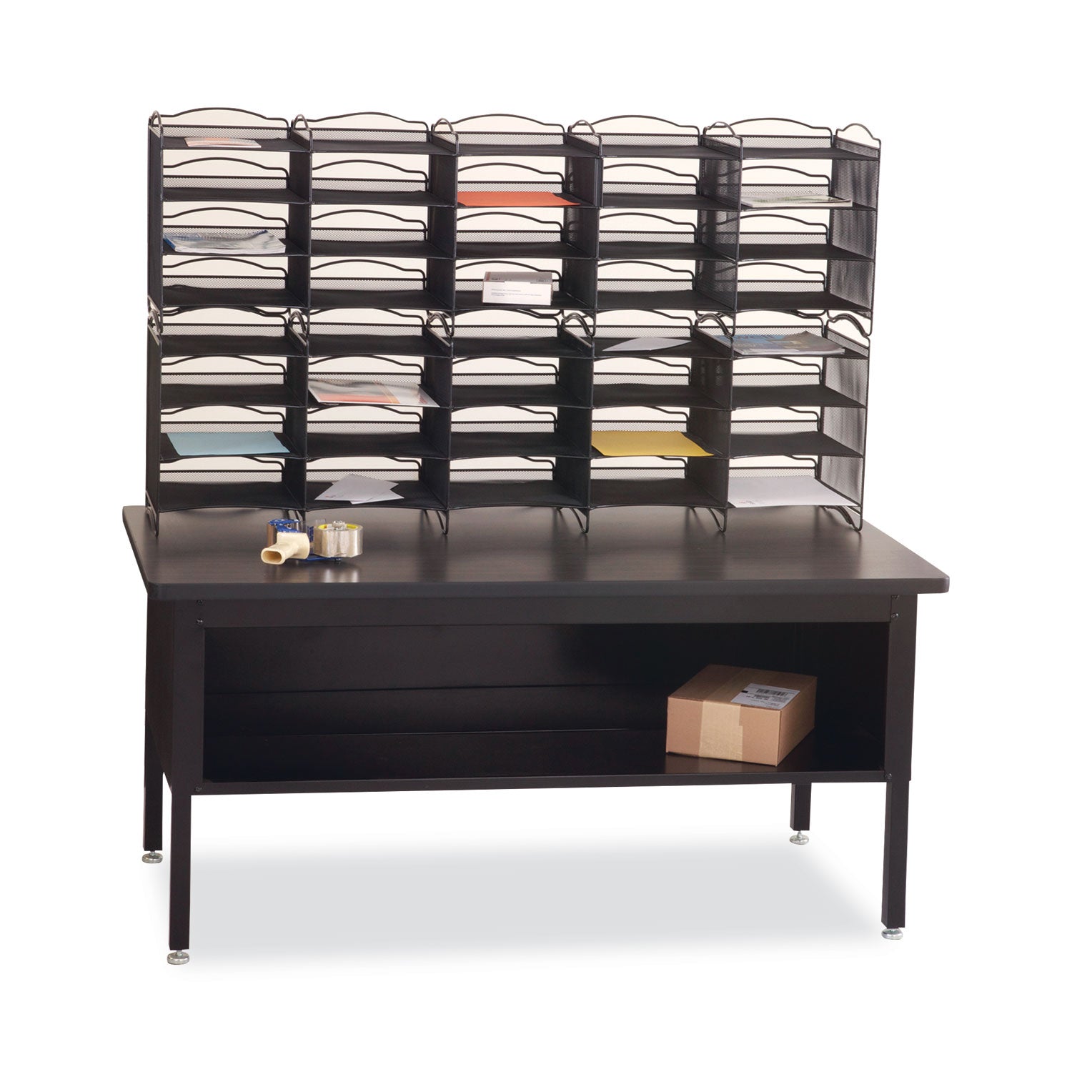 onyx-mesh-literature-sorter-20-compartments-19-x-1525-x-59-black_saf7770bl - 3