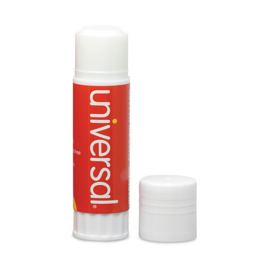 Glue Stick, 1.3 oz, Applies and Dries Clear, 12/Pack - 