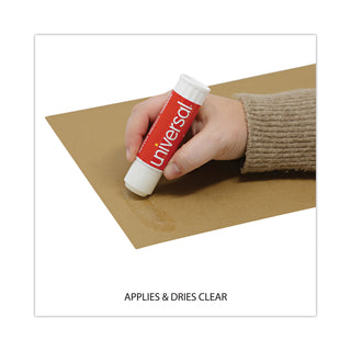 Glue Stick, 1.3 oz, Applies and Dries Clear, 12/Pack - 