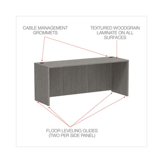 Alera Valencia Series Credenza Shell, 70.88w x 23.63d x 29.5h, Gray