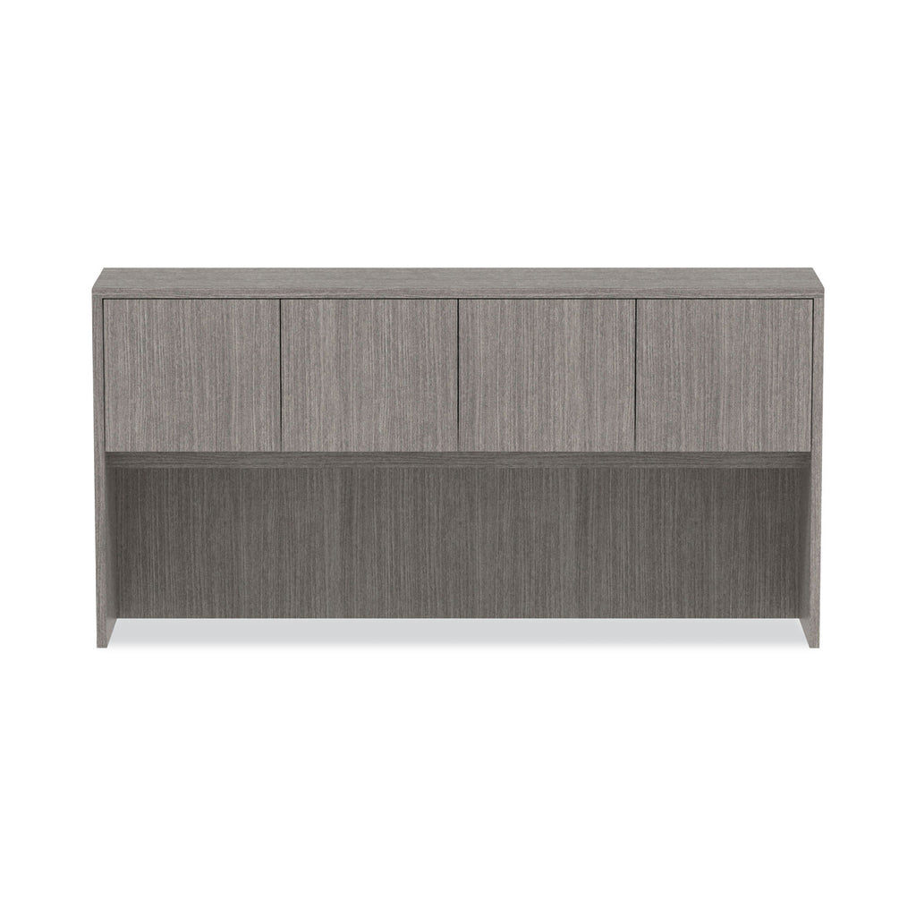 Alera Valencia Series Hutch with Doors, 4 Compartments, 70.63w x 15d x 35.38h, Gray
