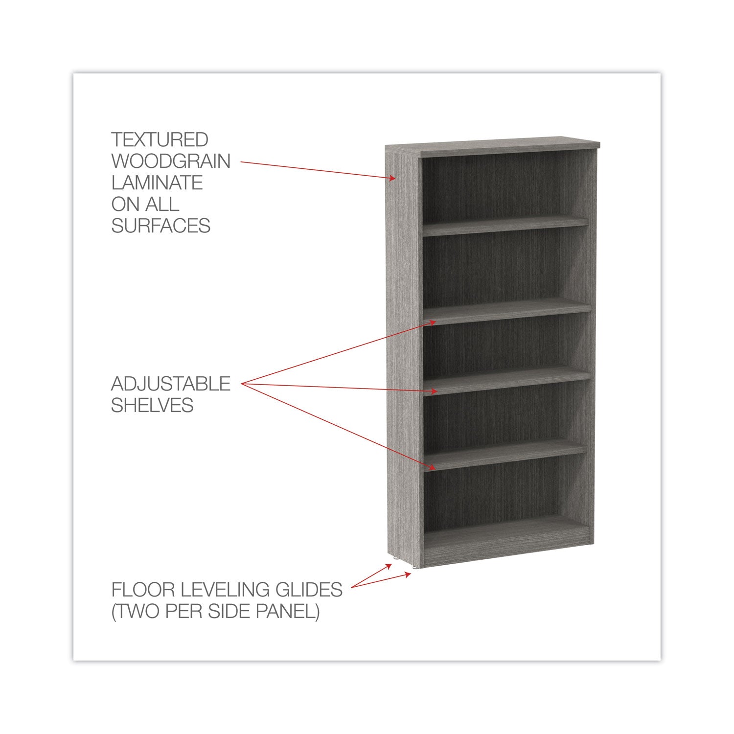 alera-valencia-series-bookcase-five-shelf-3175w-x-14d-x-6475h-gray_aleva636632gy - 3