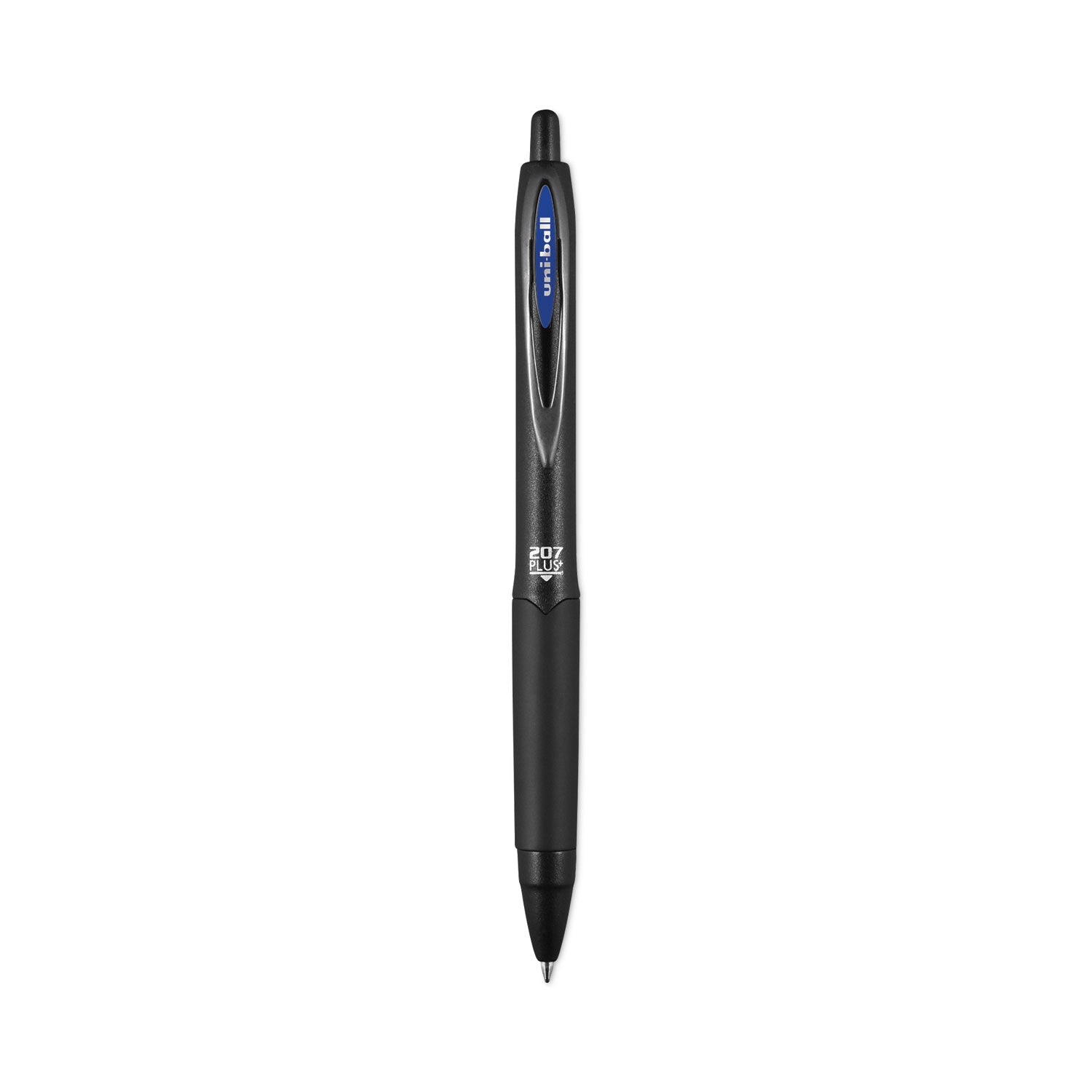 207-plus+-gel-pen-retractable-medium-07-mm-blue-ink-black-barrel-dozen_ubc70463 - 2