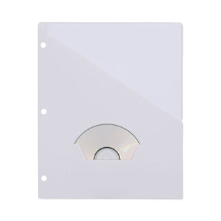 Slash-Cut Pockets for Three-Ring Binders, Jacket, Letter, 11 Pt., 9.75 x 11.75, White, 10/Pack - 1