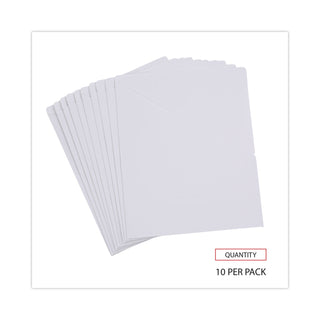 Slash-Cut Pockets for Three-Ring Binders, Jacket, Letter, 11 Pt., 9.75 x 11.75, White, 10/Pack - 4