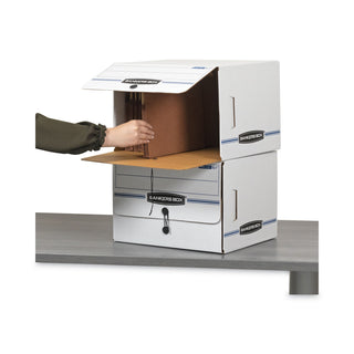 SIDE-TAB Storage Boxes, Letter Files, White/Blue, 12/Carton - 