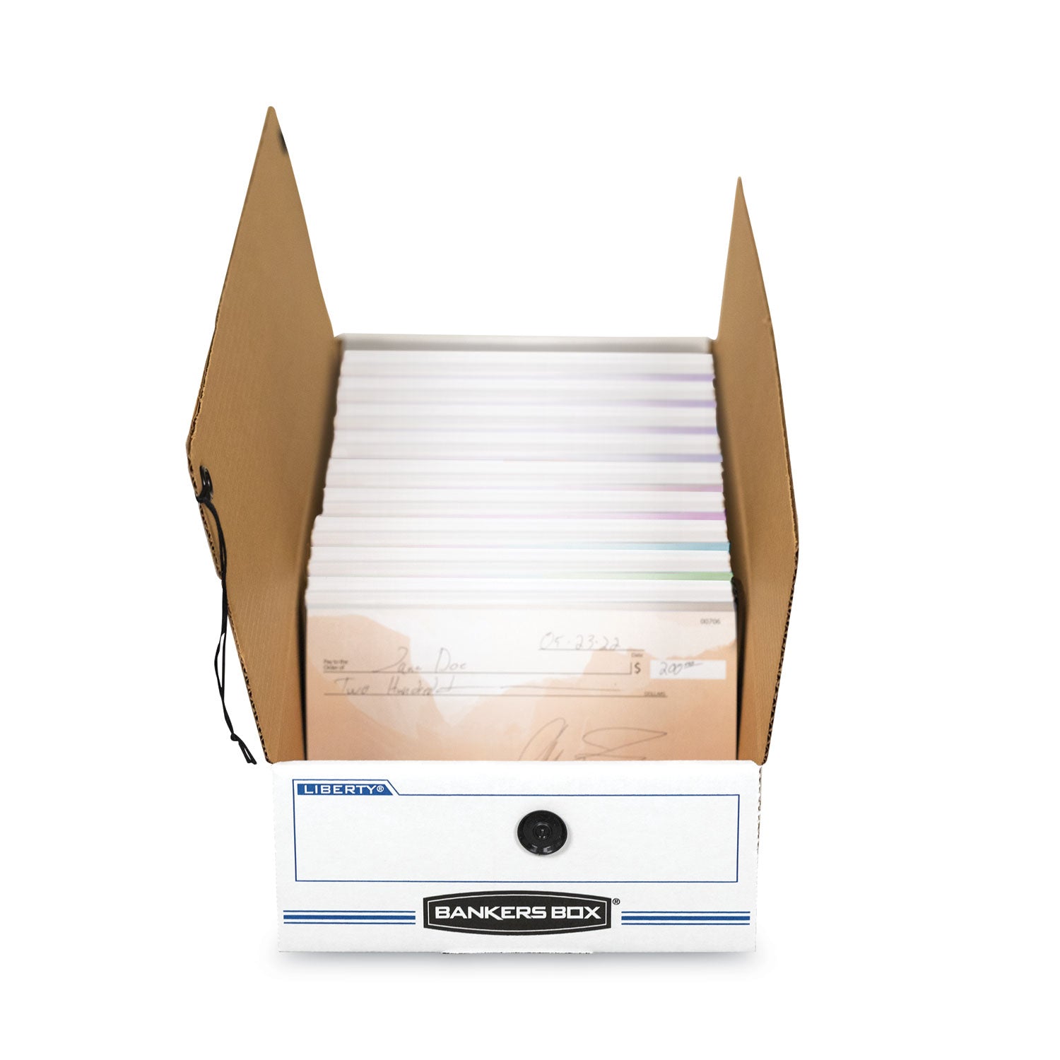 LIBERTY Check and Form Boxes, 6.25" x 24" x 4.5", White/Blue, 12/Carton - 