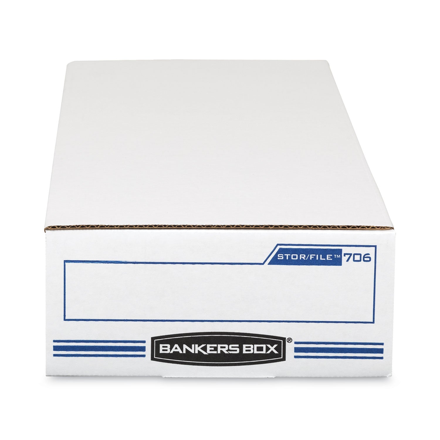 STOR/FILE Check Boxes, 9.25" x 25" x 4.13", White/Blue, 12/Carton - 