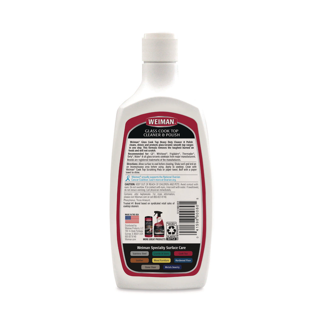 Glass Cook Top Cleaner and Polish, 20 oz, Squeeze Bottle, 6/CT