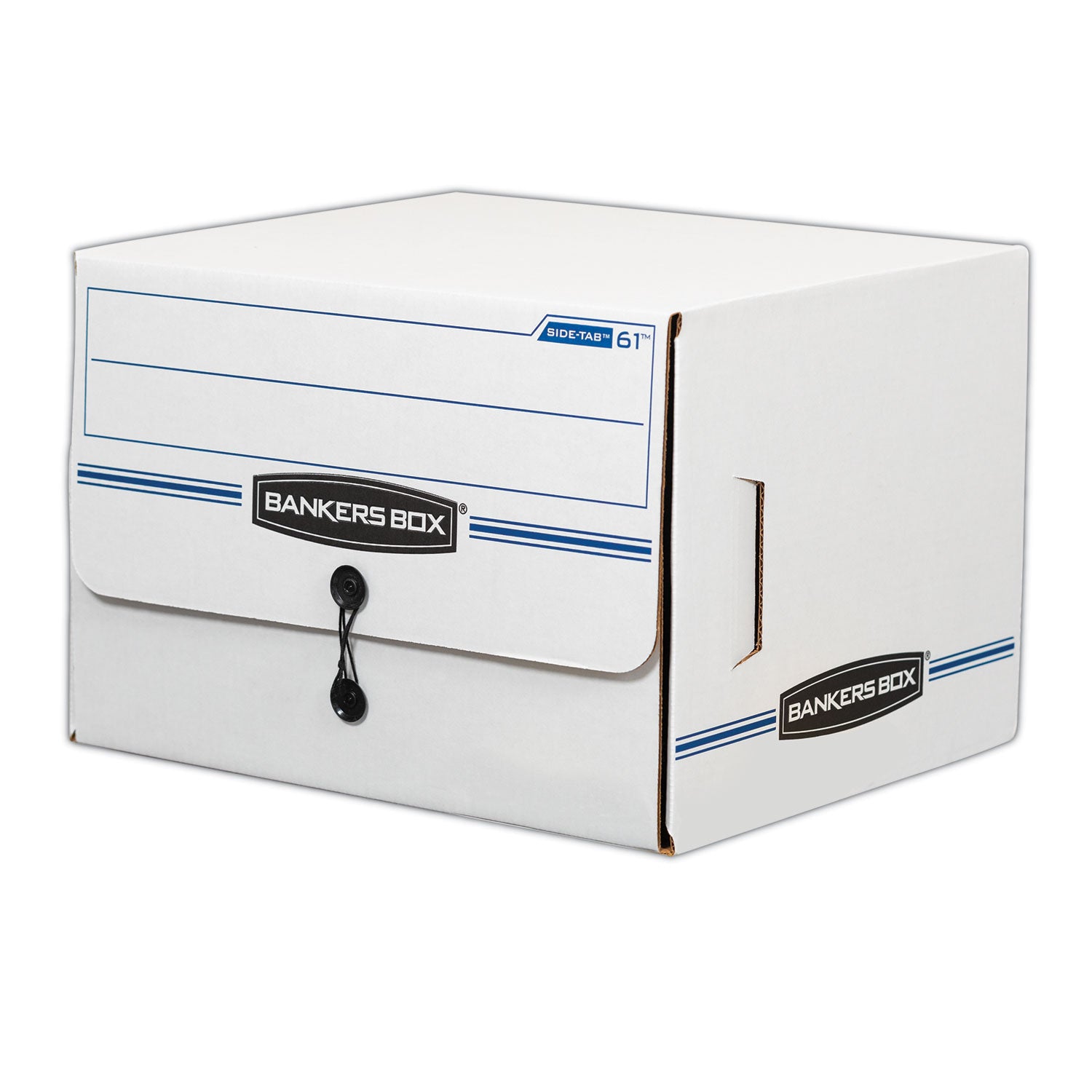 SIDE-TAB Storage Boxes, Letter Files, White/Blue, 12/Carton - 