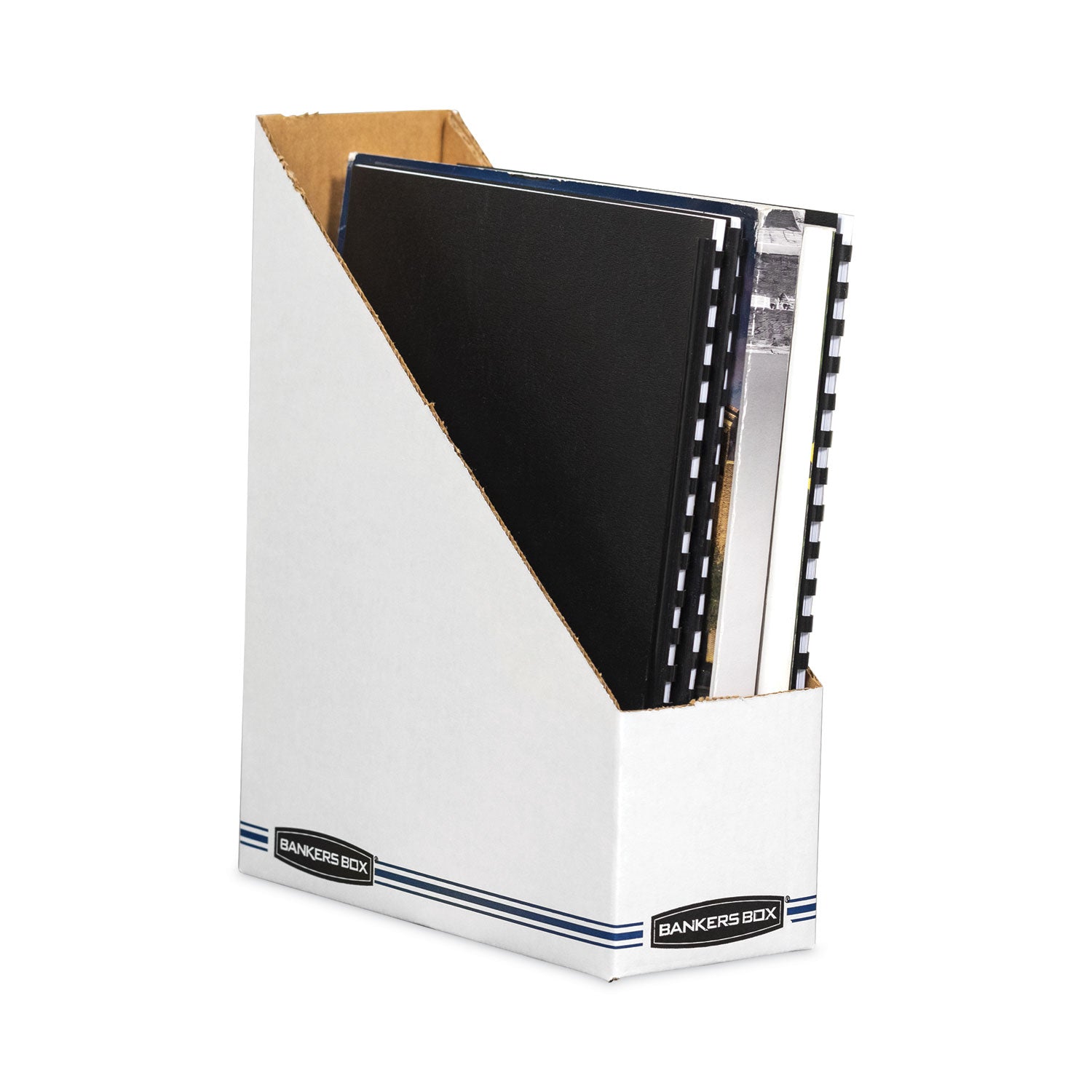 Stor/File Corrugated Magazine File, 4 x 9.25 x 11.75, White, 12/Carton - 