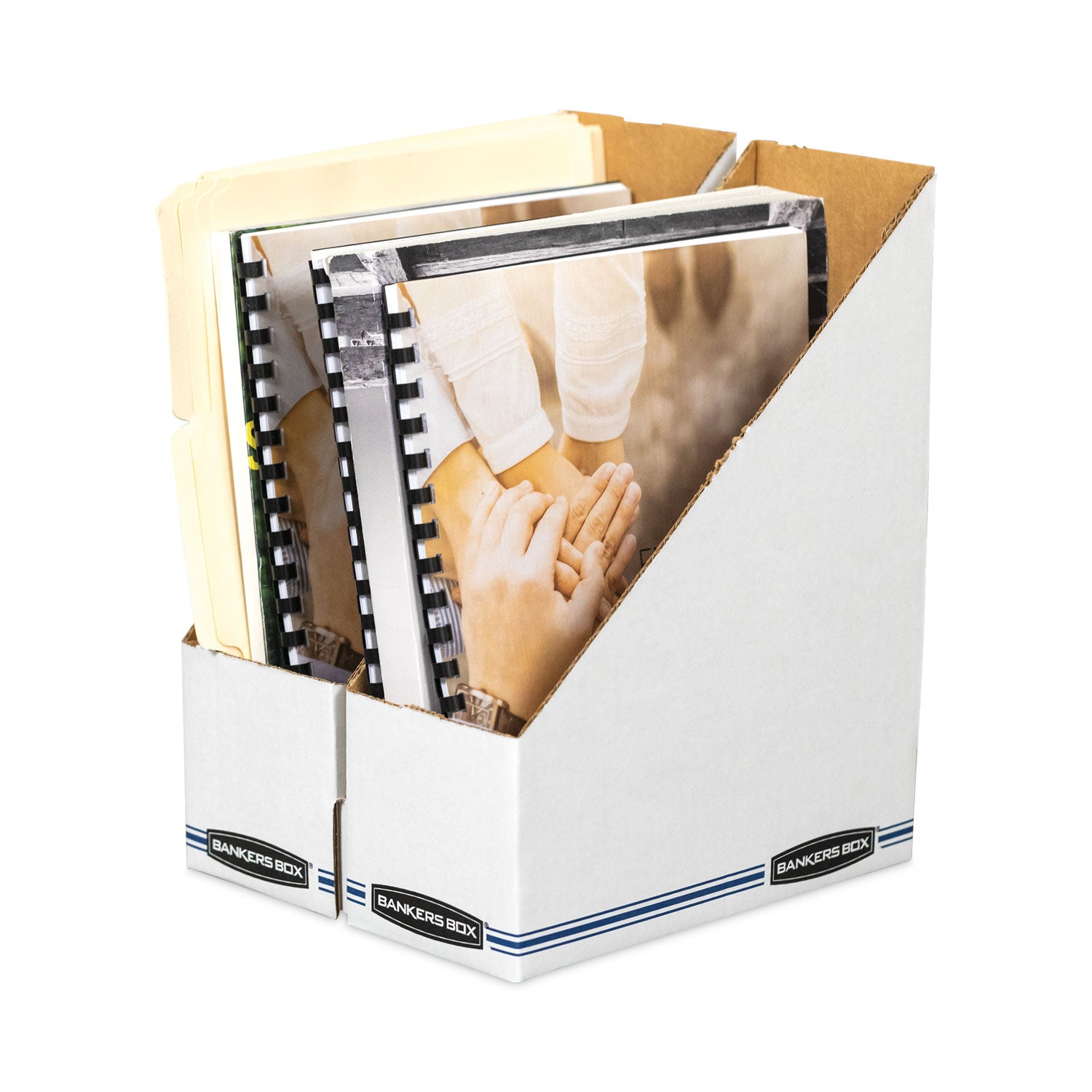 Stor/File Corrugated Magazine File, 4 x 9.25 x 11.75, White, 12/Carton - 