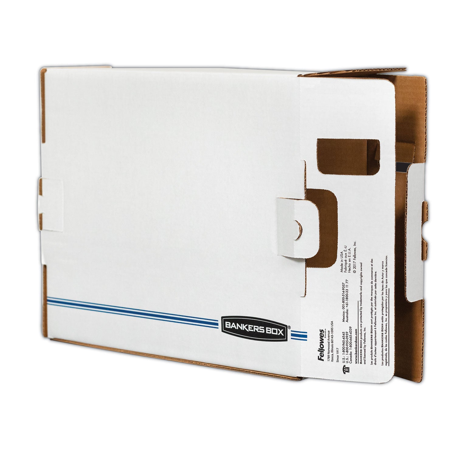 X-Ray Storage Boxes, 5" x 18.75" x 14.88", White/Blue, 6/Carton - 