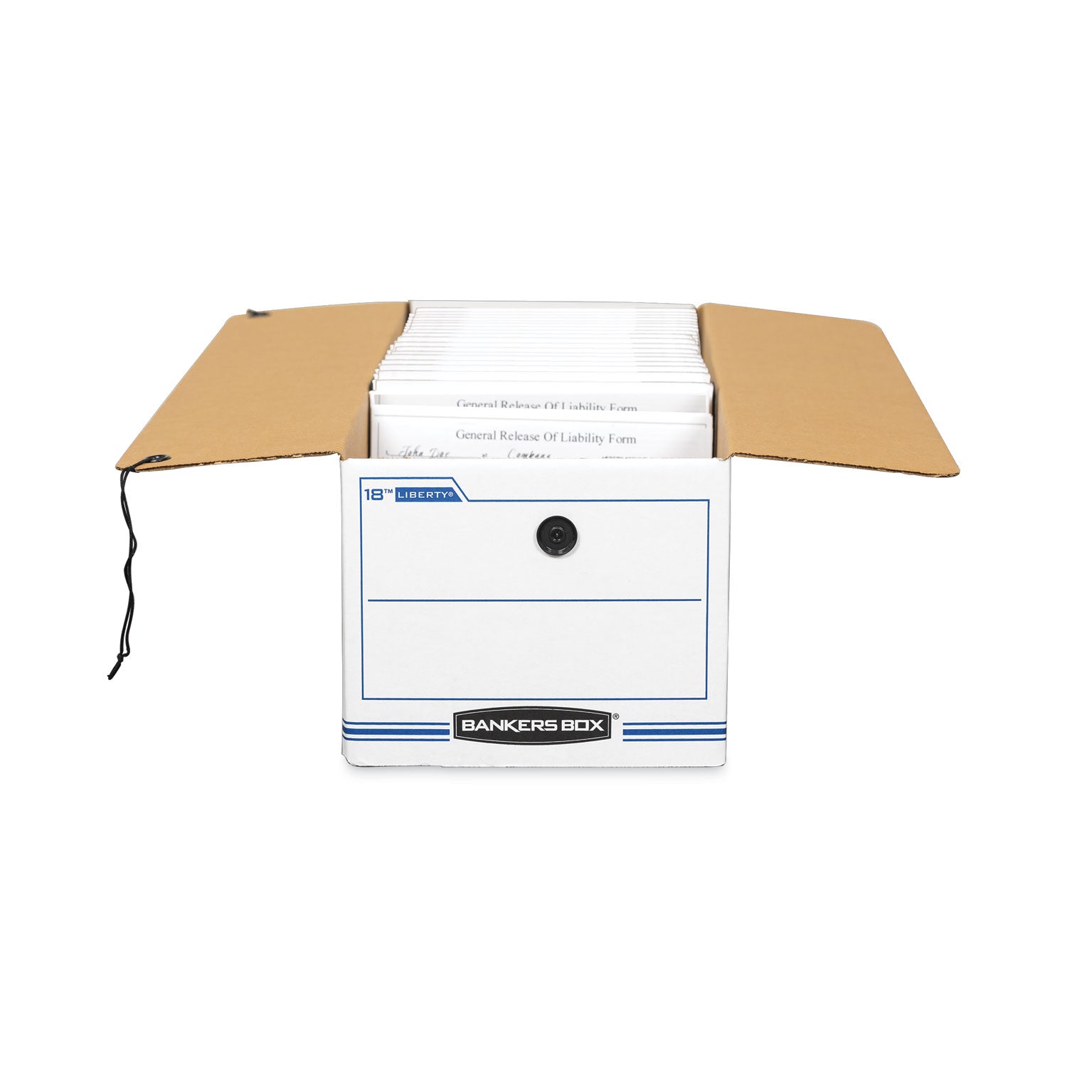 LIBERTY Check and Form Boxes, 9.75" x 23.75" x 6.25", White/Blue, 12/Carton - 