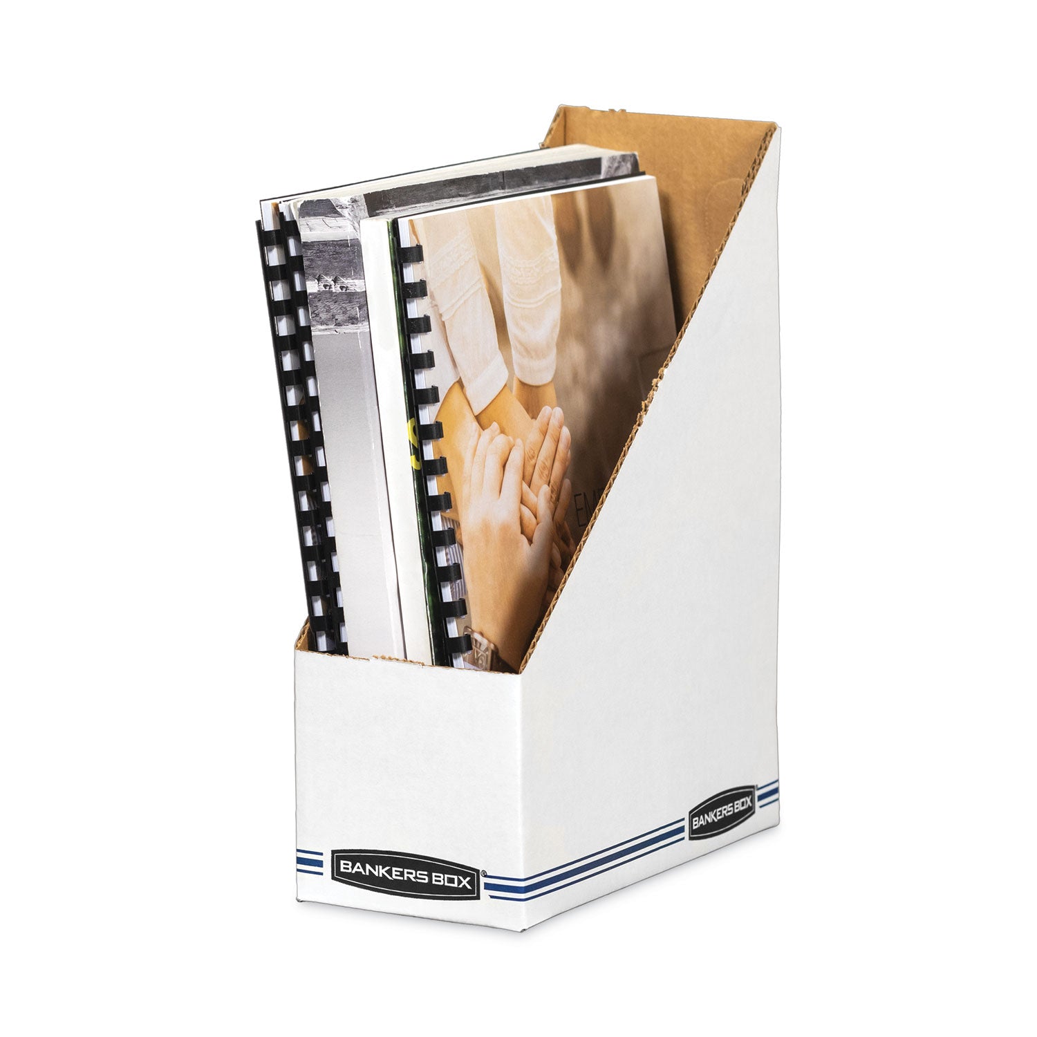 Stor/File Corrugated Magazine File, 4 x 9.25 x 11.75, White, 12/Carton - 