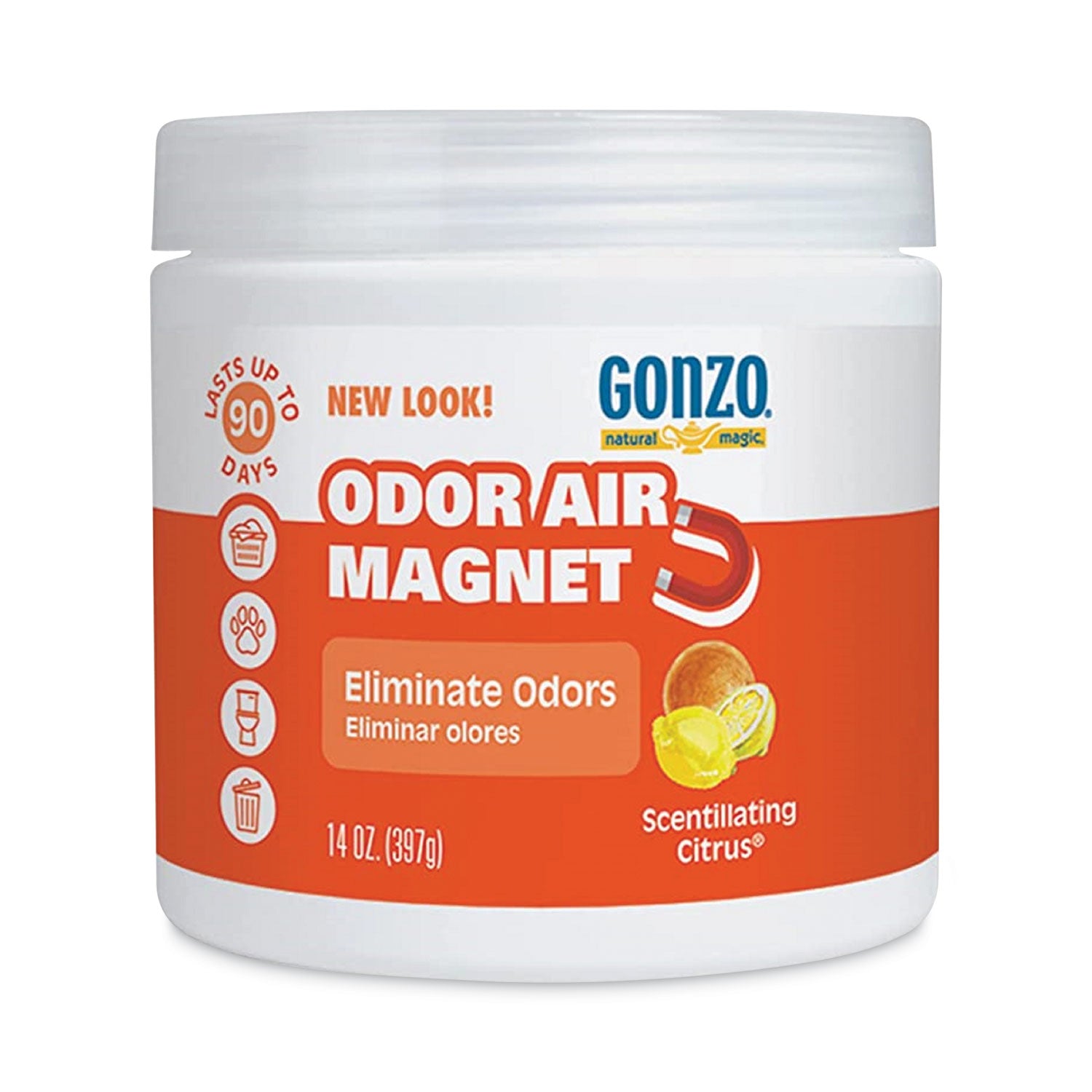 Odor Absorbing Gel, Scentillating Citrus, 14 oz Jar - 