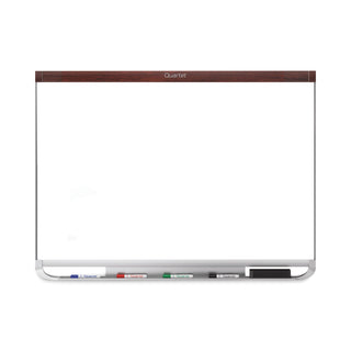 Prestige 2 DuraMax Magnetic Porcelain, 48 x 36, White Surface, Mahogany Fiberboard/Plastic Frame