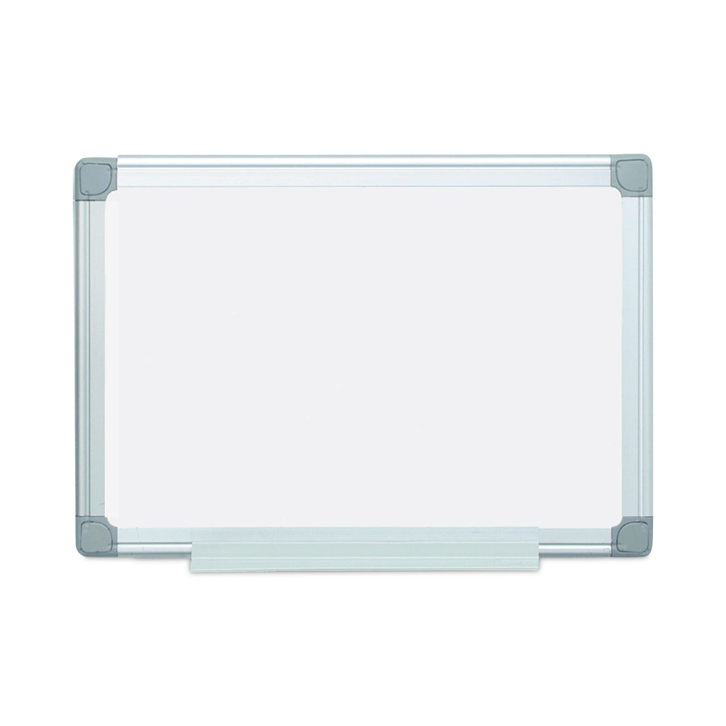 Earth Silver Easy-Clean Dry Erase Board, Reversible, 24 x 18, White Surface, Silver Aluminum Frame - 