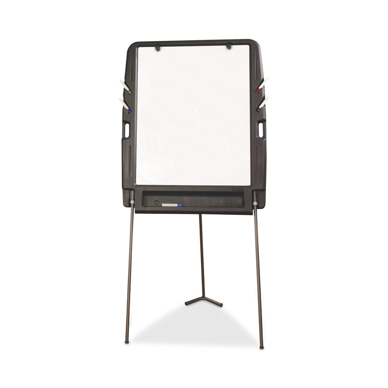 Ingenuity Portable Flipchart Easel with Dry Erase Surface, 35 x 30, 73" Tall Easel, Charcoal Polyethylene Frame - 