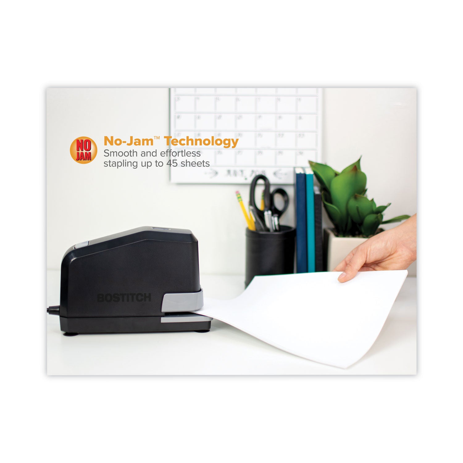 B8 Impulse 45 Electric Stapler, 45-Sheet Capacity, Black