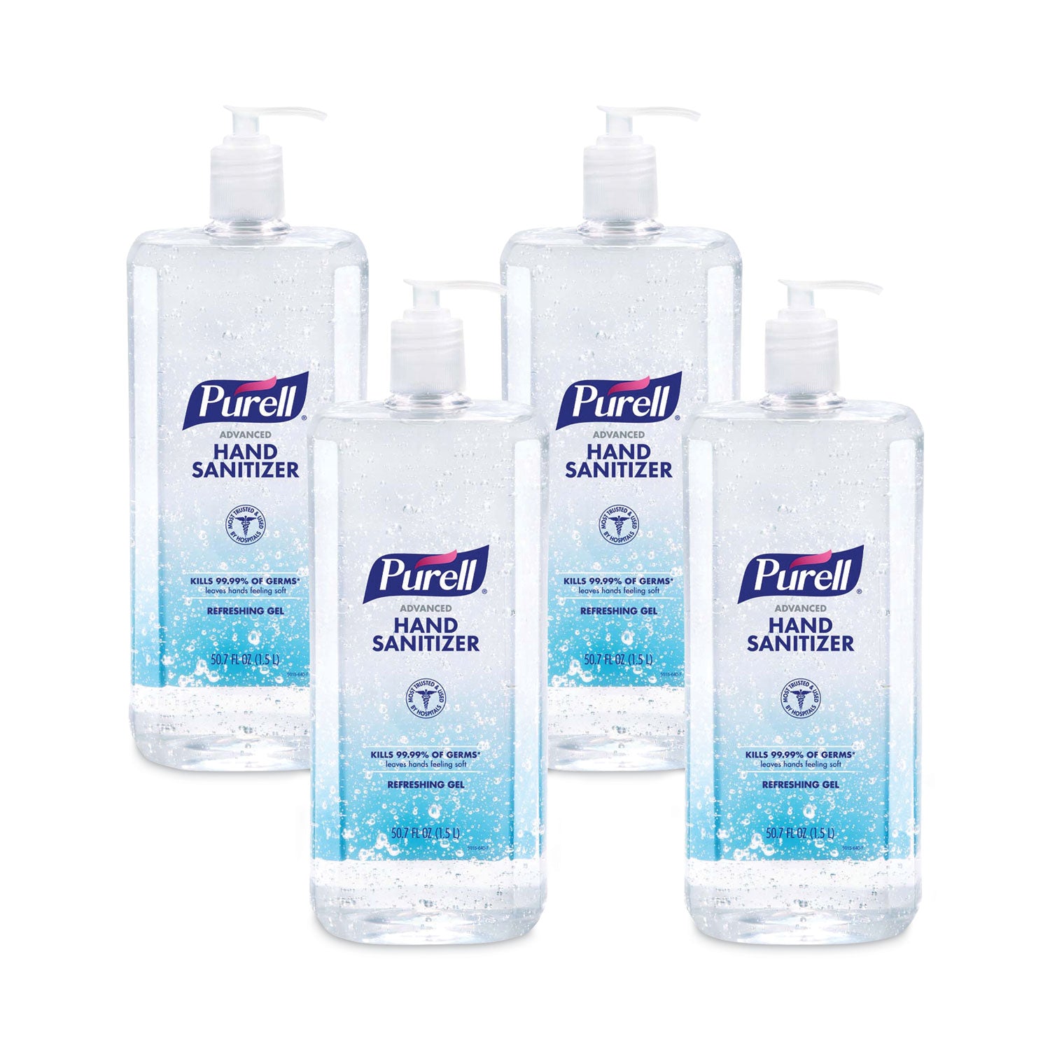 advanced-hand-sanitizer-refreshing-gel-15-l-pump-bottle-clean-scent-4-carton_goj501504ct - 1