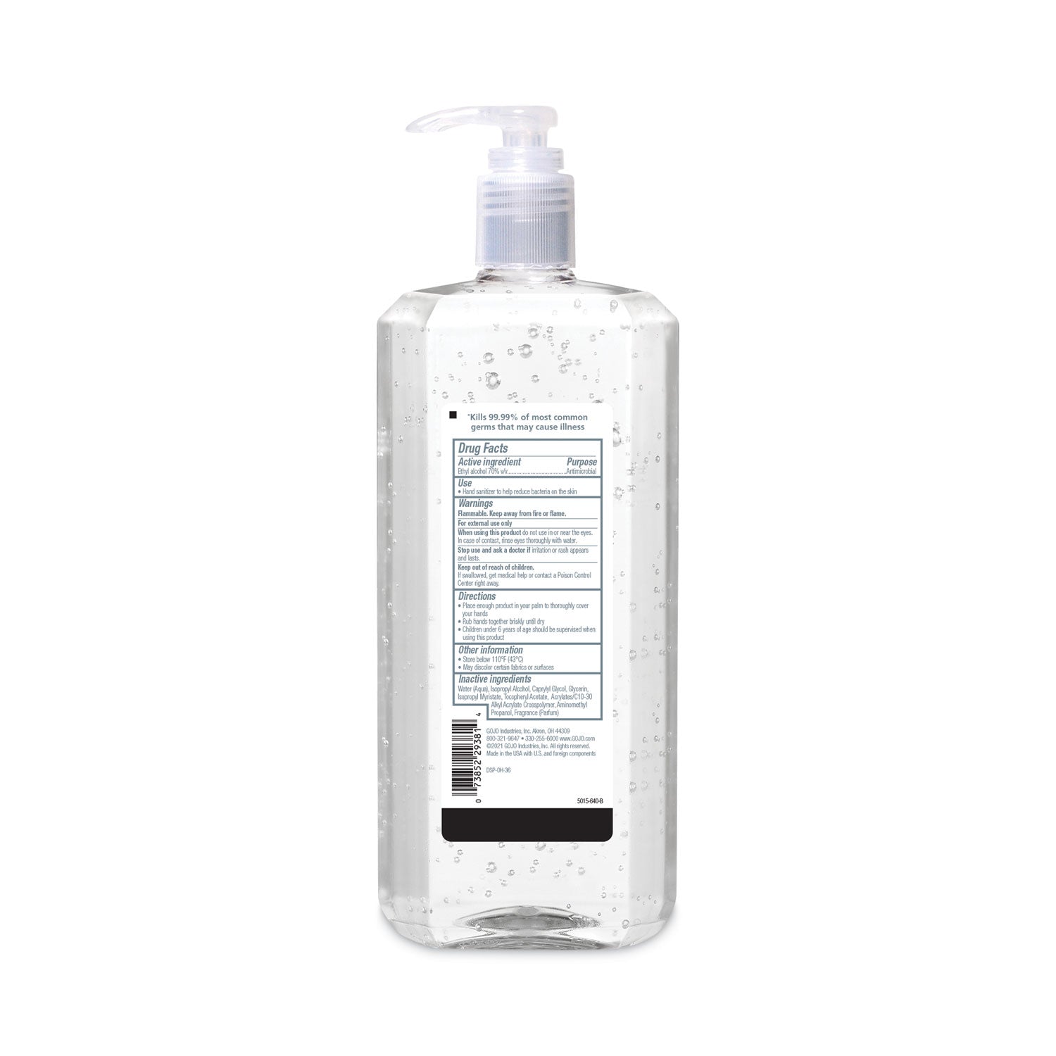 Advanced Hand Sanitizer Refreshing Gel, 1.5 L Pump Bottle, Clean Scent, 4/Carton