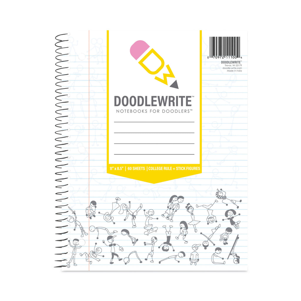 DoodleWrite Notebooks, 1-Subject, Wide/Legal Rule, White Cover, (50) Sheets, 24/Carton, Ships in 4-6 Business Days